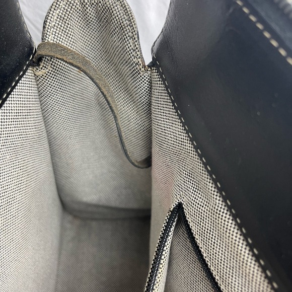 DOONEY & BOURKE Signature Logo Double Pocket Gray & Black Tote Bag - Picture 6 of 7